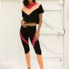 Legging Coton Bio Noir Fuchsia Orange Jane 1